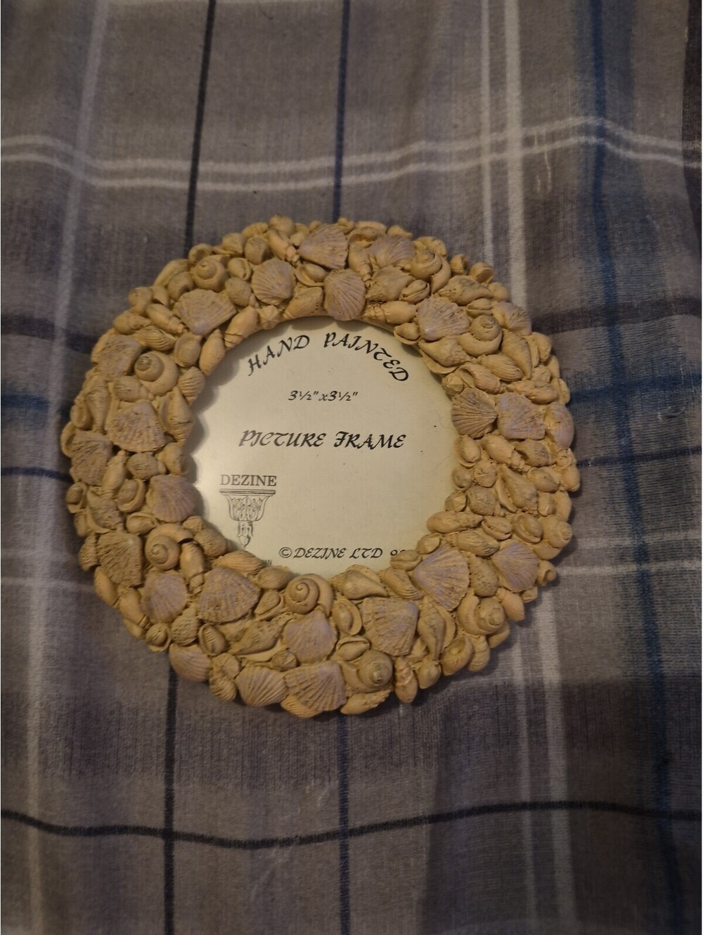 Vtg 1993 Dezine Ltd 3D Seashell Photo Frame 3.5"×3.5" Coastal Beach Decor